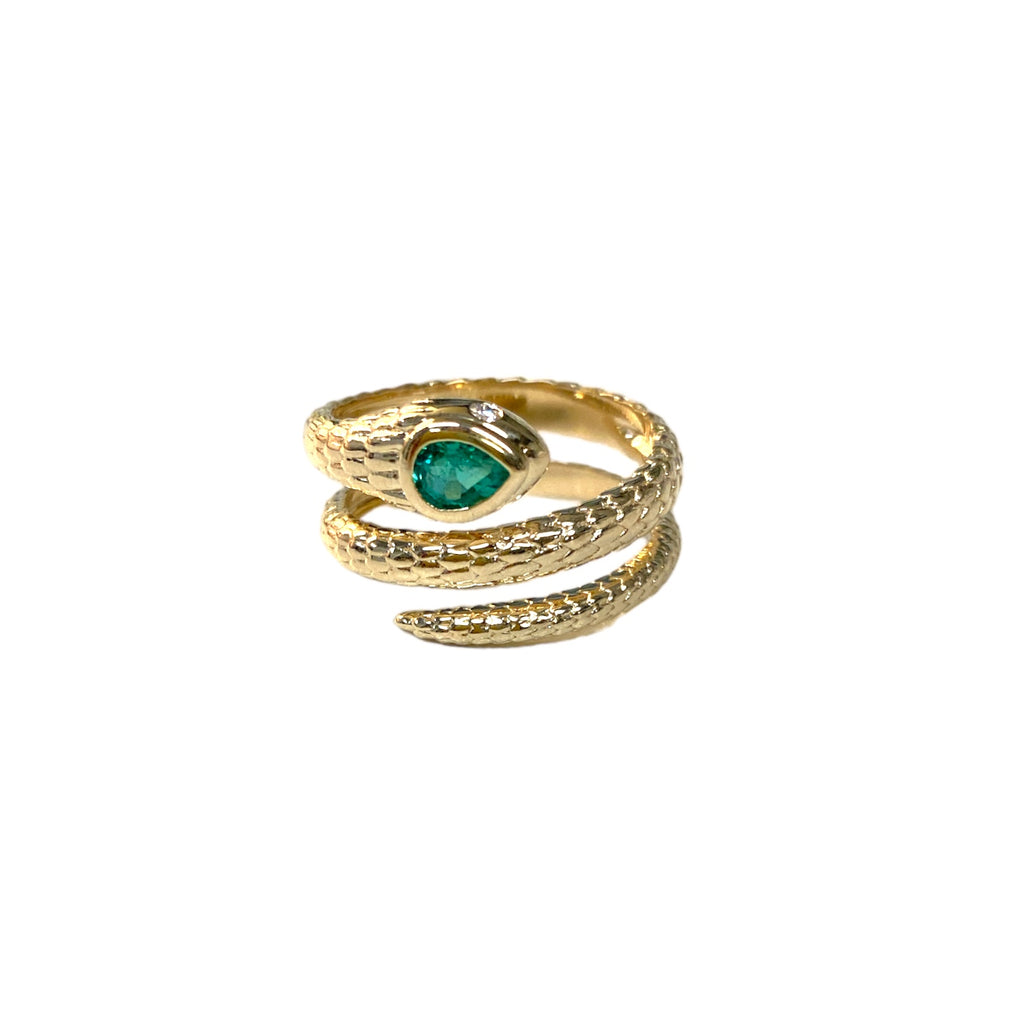 Emerald Snake Ring