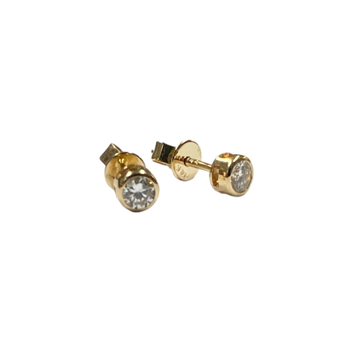 .34 ctw Diamond Bezel Stud Earrings