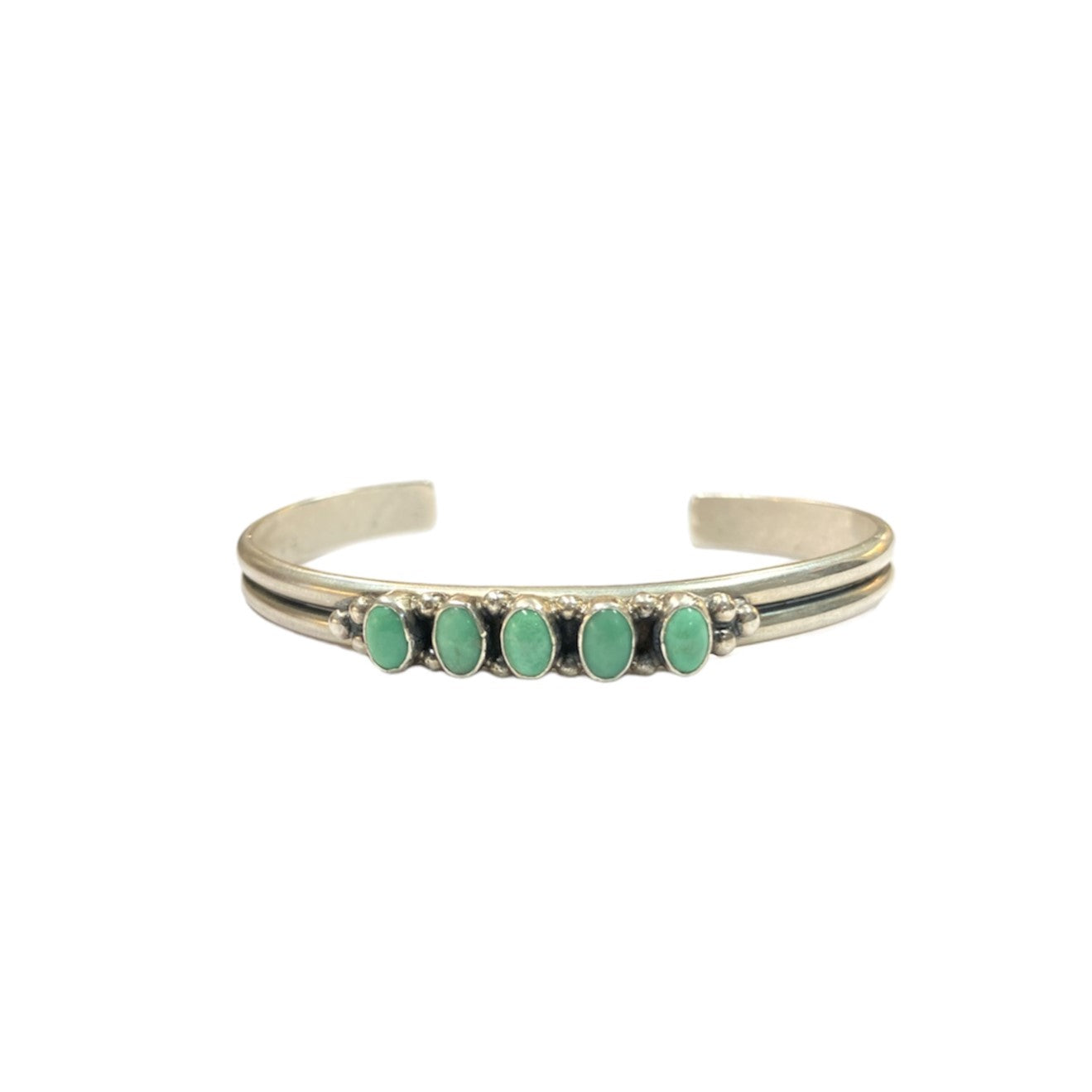 Five Stone Turquoise Row Cuff Bracelet