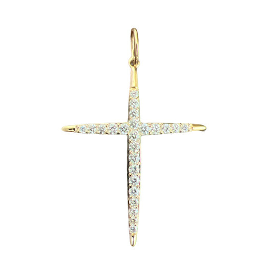 Yellow Gold Diamond Cross Pendant
