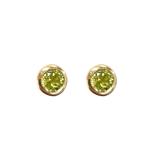 Peridot Bezel Stud Earrings