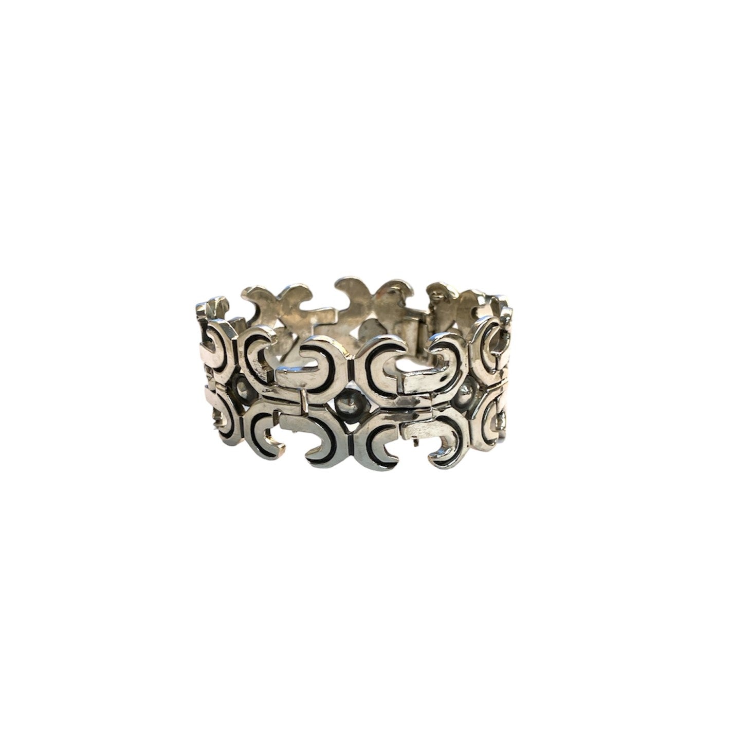 Manchette à charnières Taxco 925 argent sterling mexicain vintage 68.4 grammes s Manchette à charnières Taxco 925 argent sterling mexicain vintage 68.4 grammes s