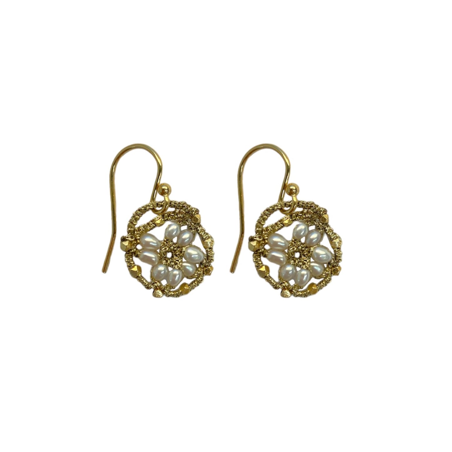 Silver Pearl Wire Hook Earrings