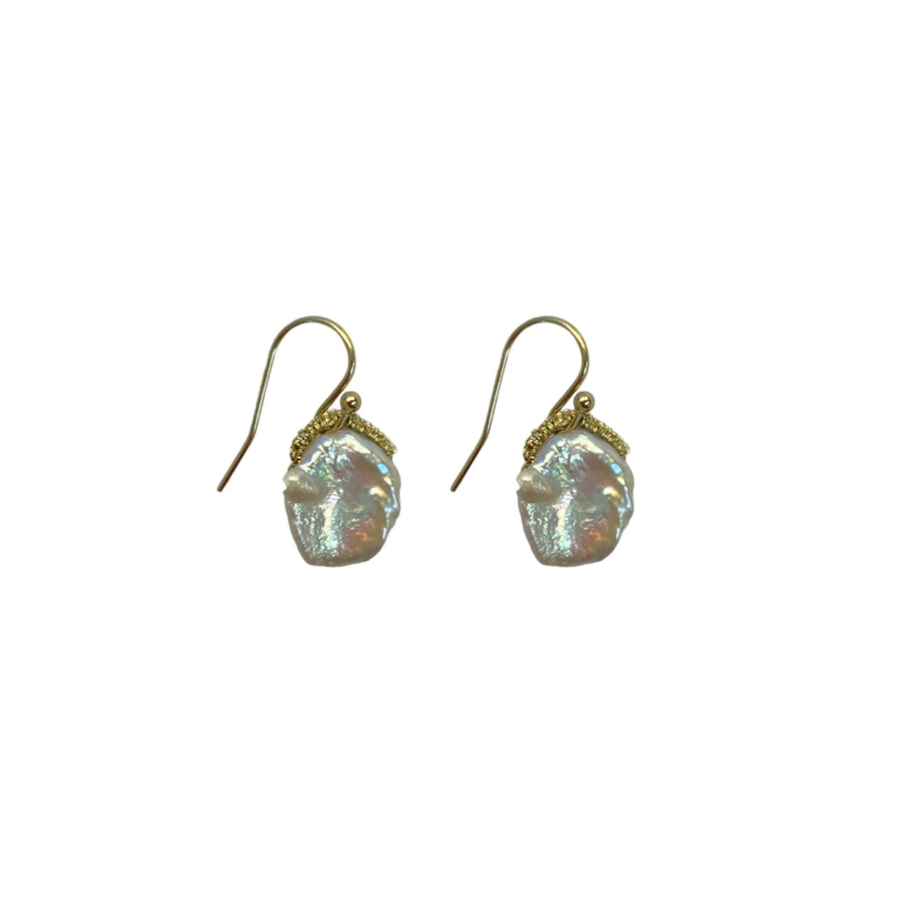Heishi Pearl Wire Hook Earrings