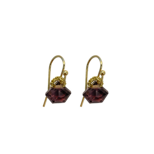 Mini Amethyst Wire Hook Earrings