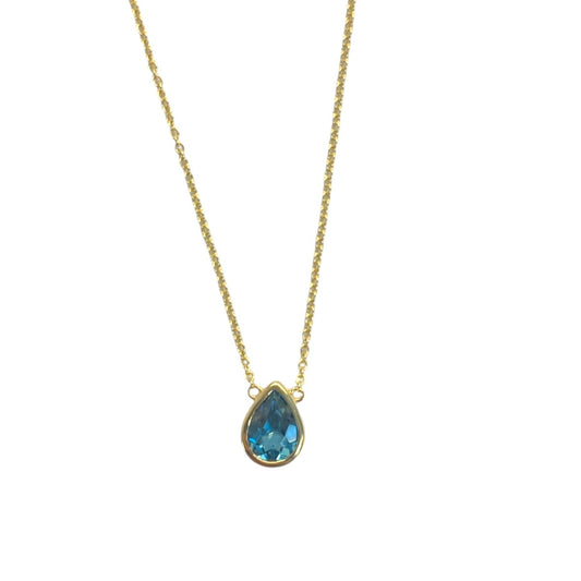Blue Topaz Pear Shape Necklace