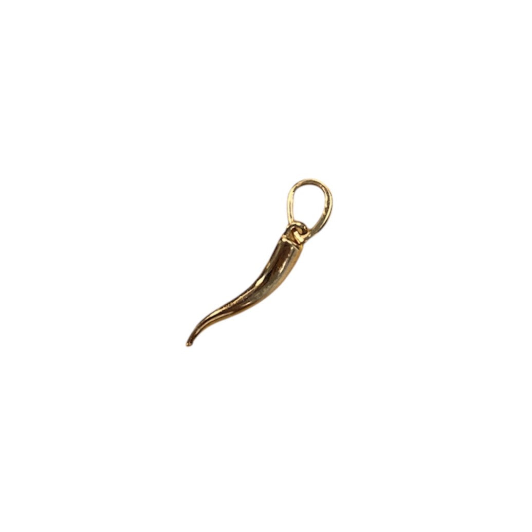 Yellow Gold Italian Horn Pendant