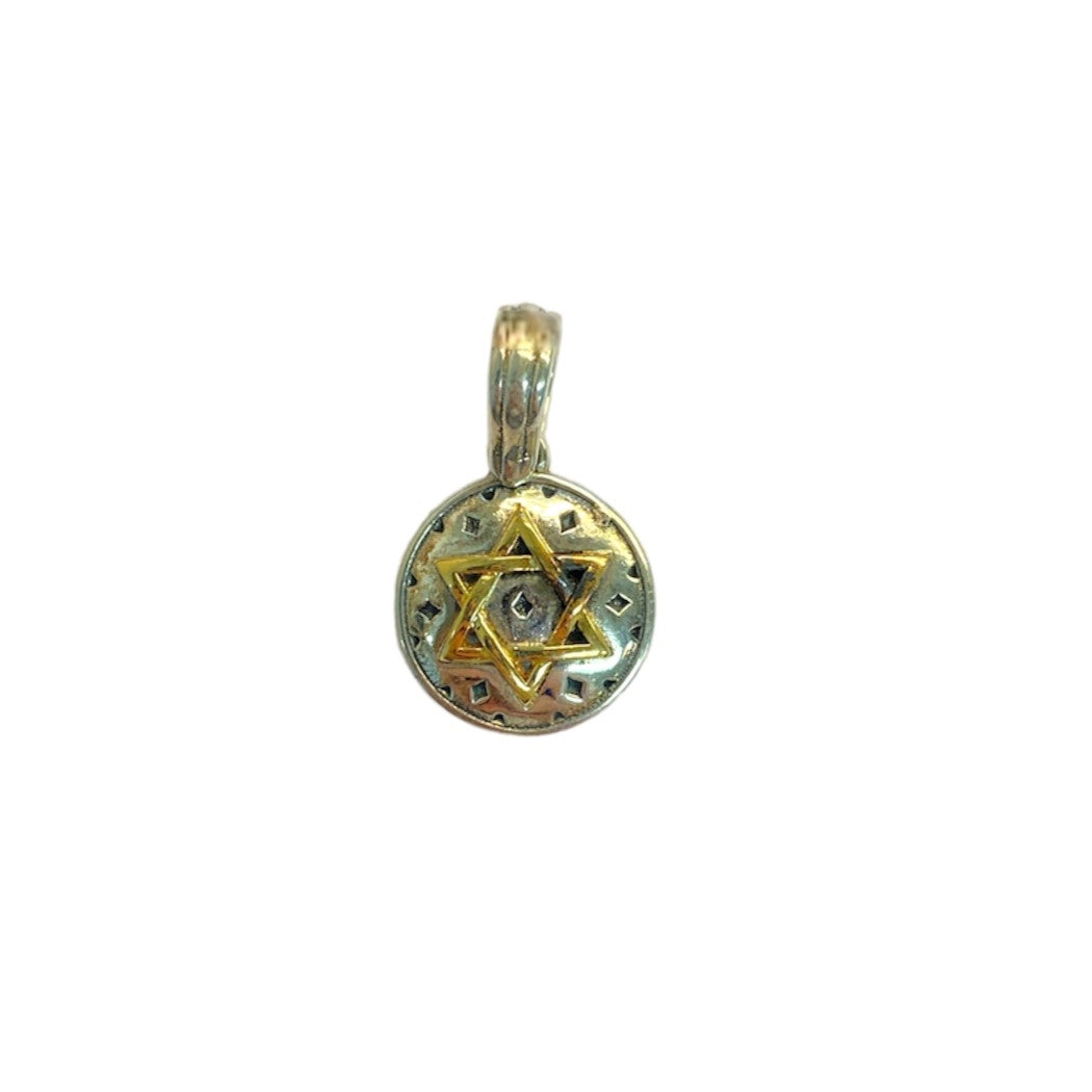 Mixed Metal Star of David Pendant