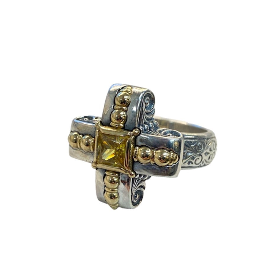 Mixed Metal Yellow Spinel Ring