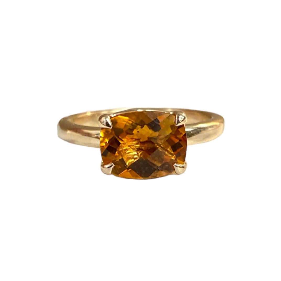 Cushion Cut Citrine Ring