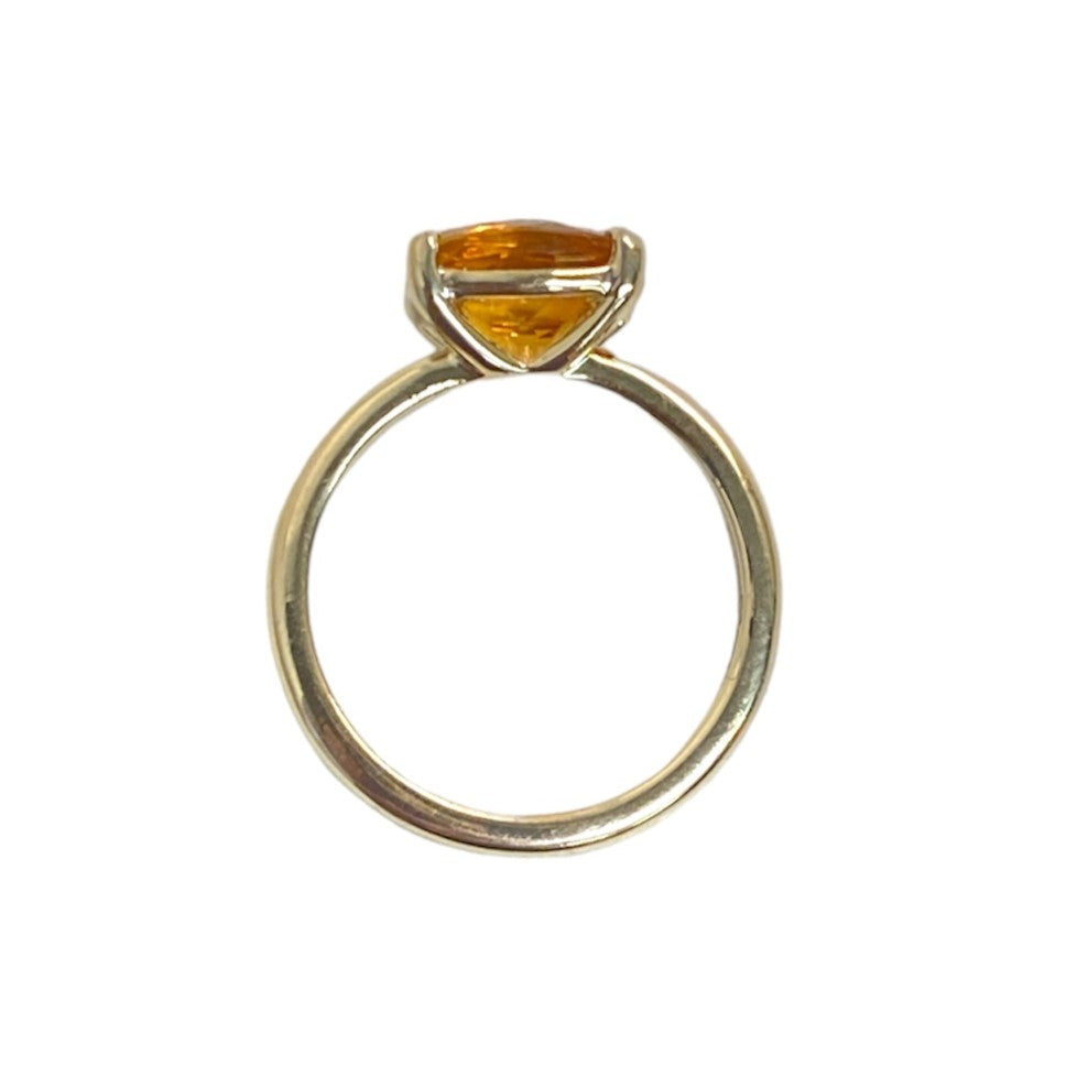 Cushion Cut Citrine Ring
