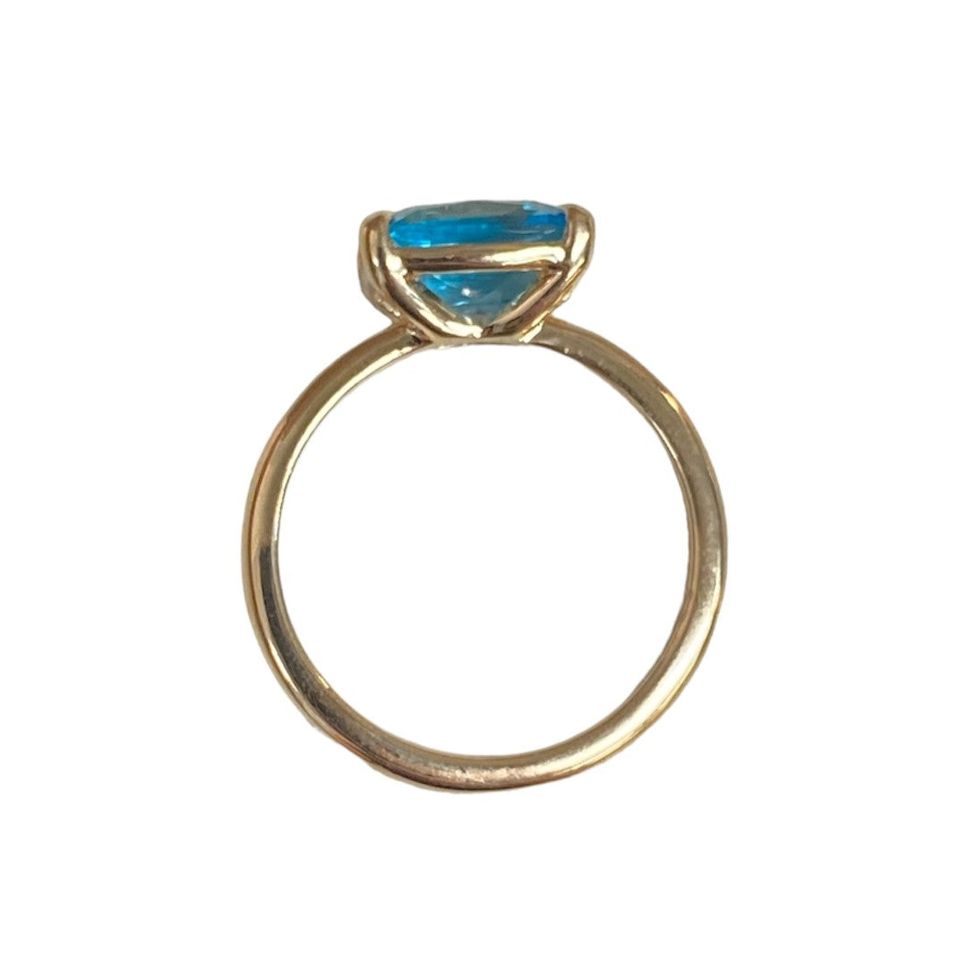 Cushion Cut Blue Topaz Ring