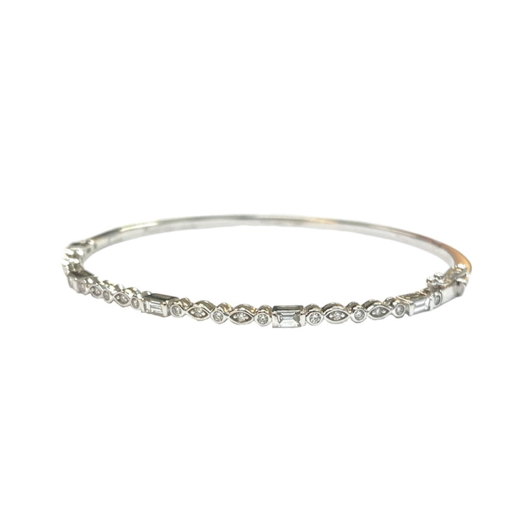 Baguette, Marquise, & Round Diamond Hinge Bracelet