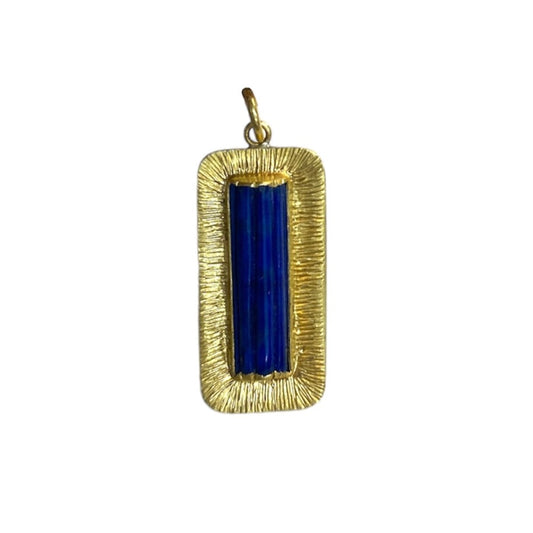 24K & Sterling Silver Lapis Bar Charm