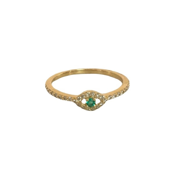 Emerald Evil Eye Ring
