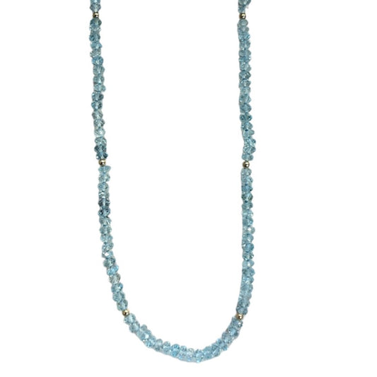 Sky Blue Topaz Beaded Necklace