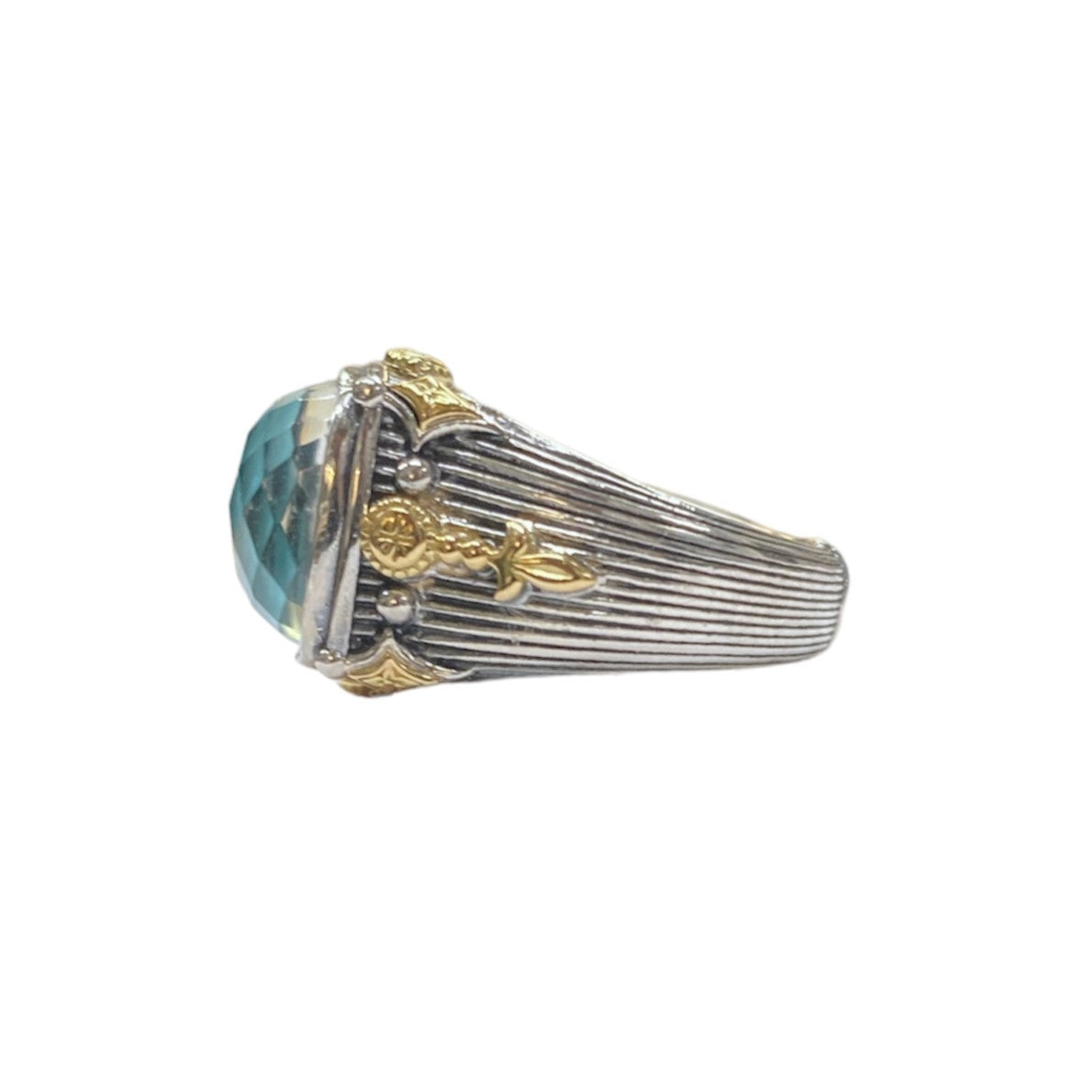 Aquamarine Mixed Metal Ring
