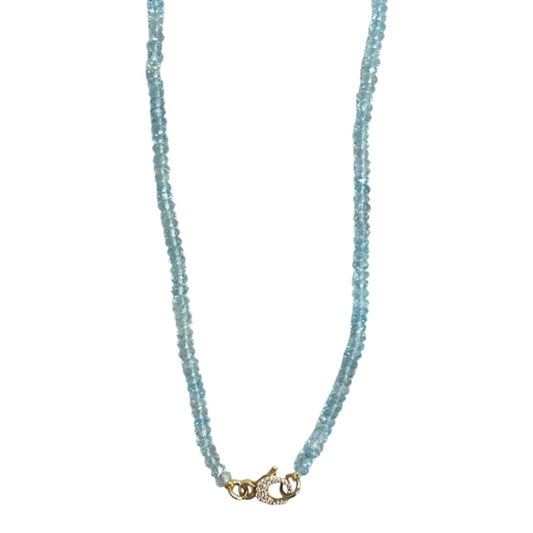 Sky Blue Topaz & Diamond Clasp Necklace