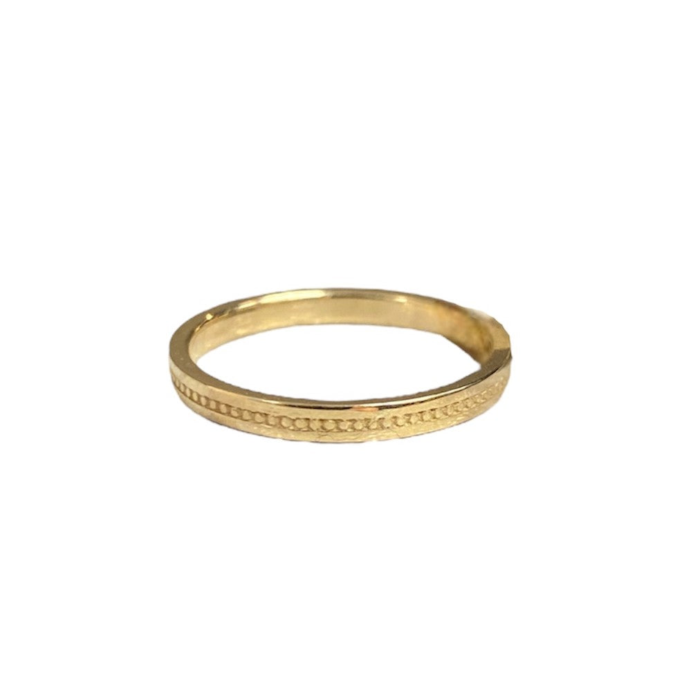 Gold Beaded Stacking Ring
