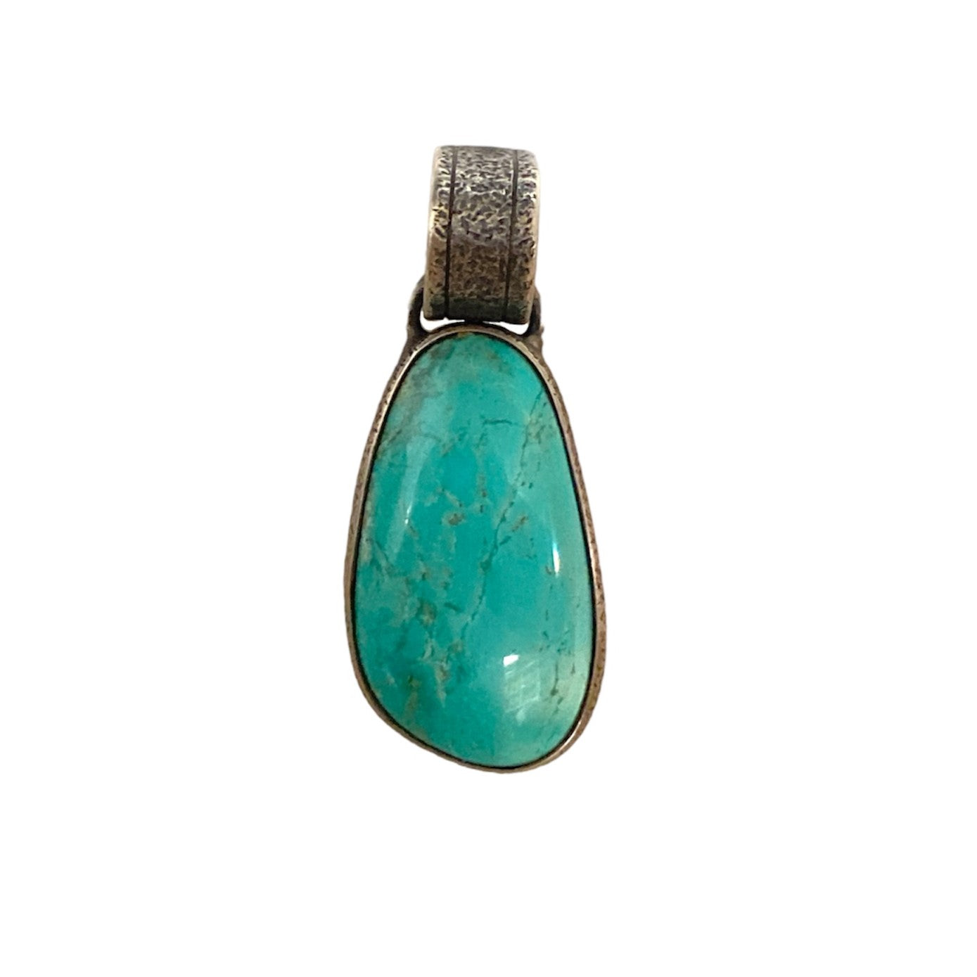 Asymmetrical Bezel Set Turquoise Pendant