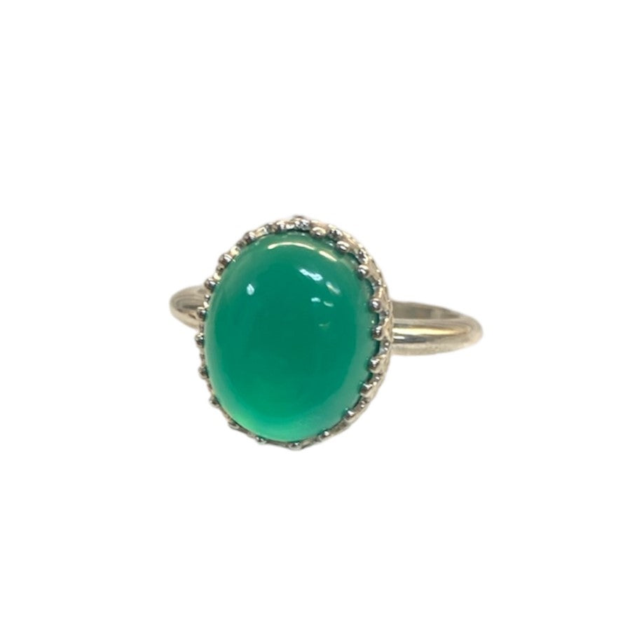 Green Onyx Solitaire Ring