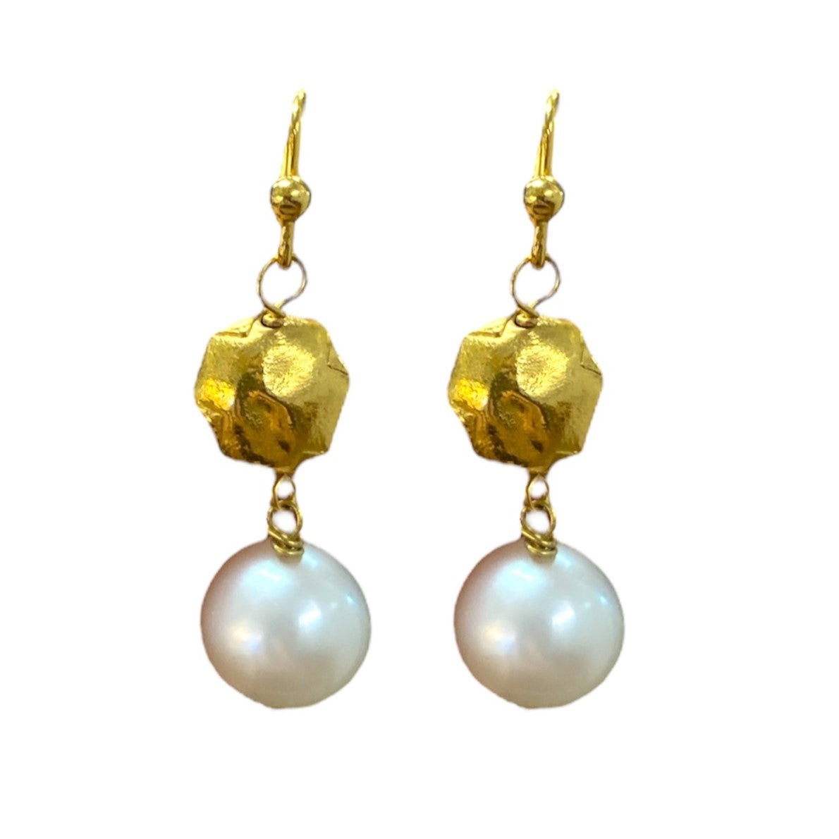 Pearl & Gold Bead Earrings