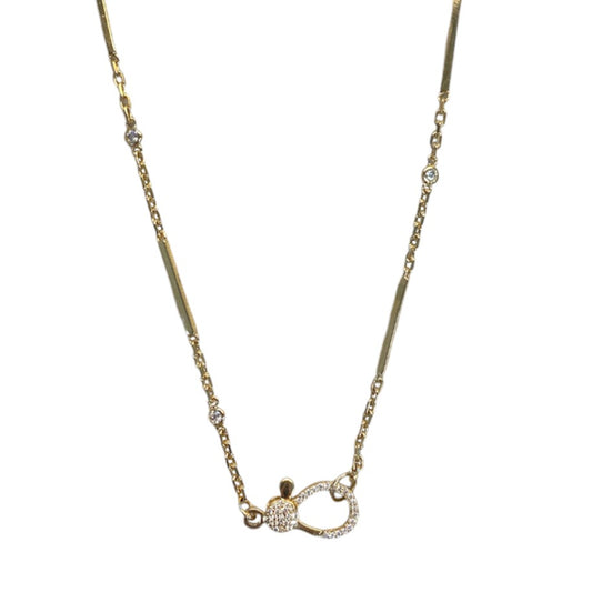 Alternating Bar and Diamond Bezel Necklace