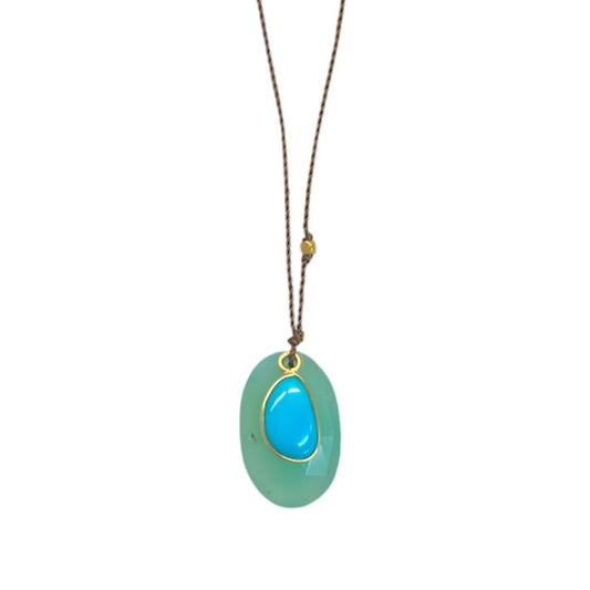 Chrysoprase & Sleeping Beauty Turquoise Necklace