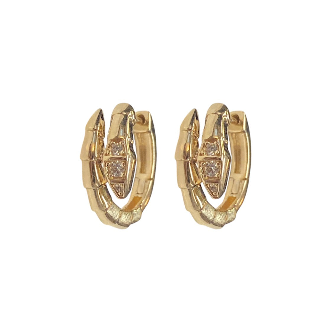 Coiled Diamond Snake Huggies