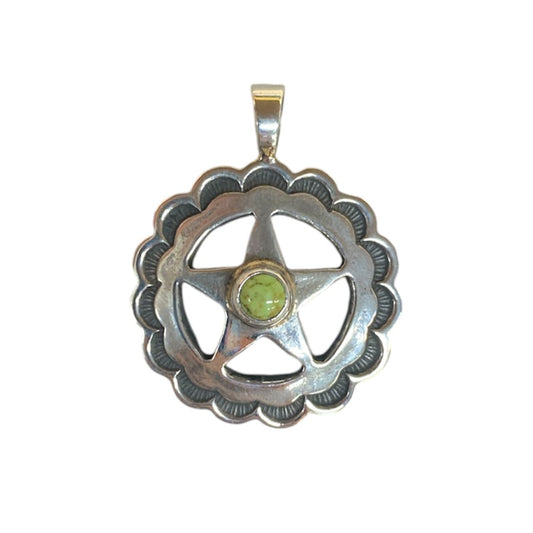 Texas Silver Star Pendant with Gaspéite