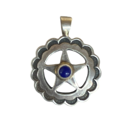 Texas Silver Star Pendant with Lapis