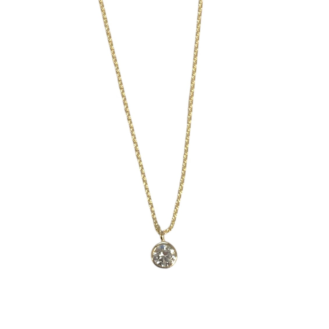 1.5mm Round Lab Diamond Bezel Necklace