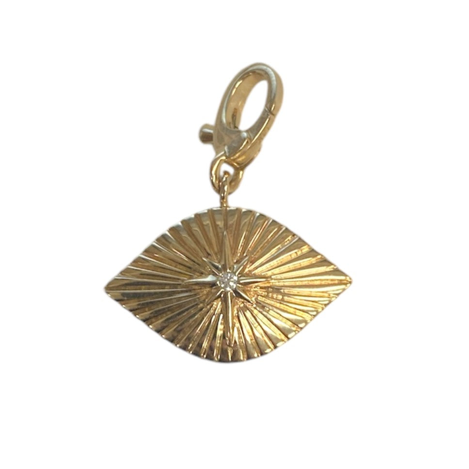 Diamond & Blue Sapphire Evil Eye Charm