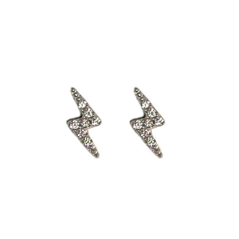 Pave Diamond Lightning Bolt Studs