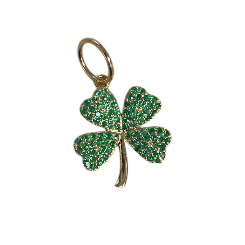 Emerald Four Leaf Clover Pendant