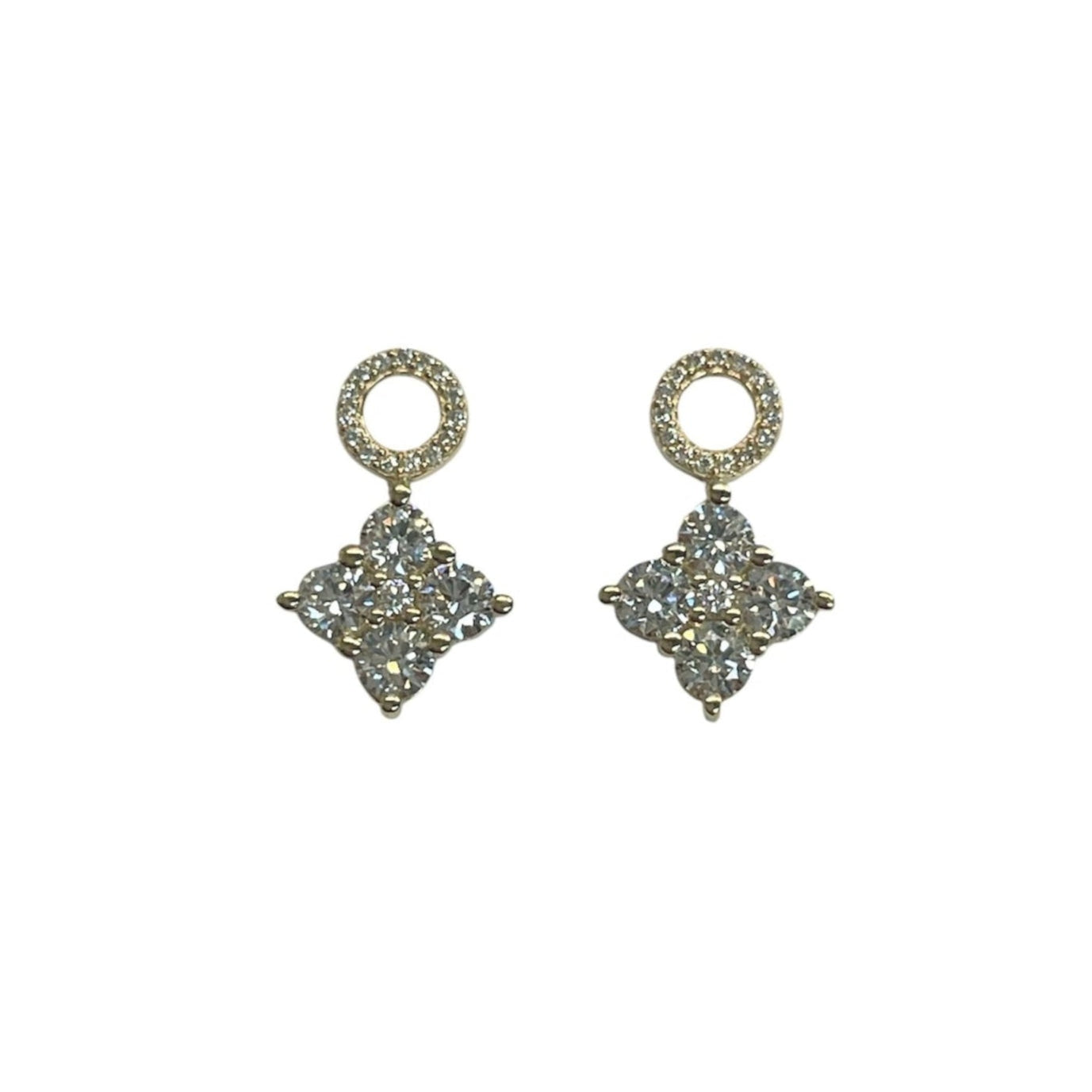 Diamond Quatrefoil Earring Charms
