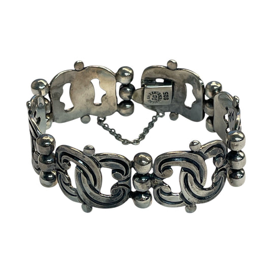 Vintage Mexican Bracelet with Safety Chain