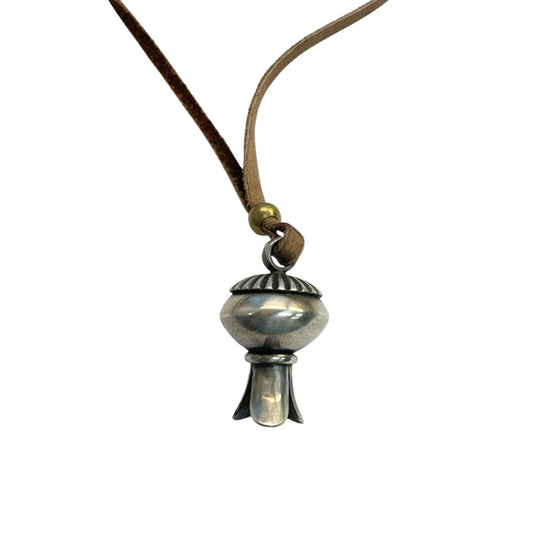 Dennis Hogan Sterling Silver Blossom Necklace with Leather Cord