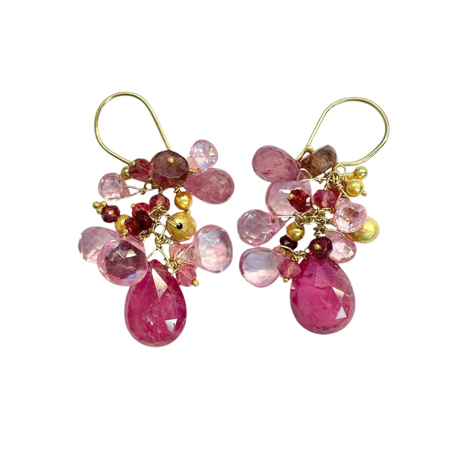 Pink Quartz, Rubellite Tourmaline & Pink Tourmaline Earrings