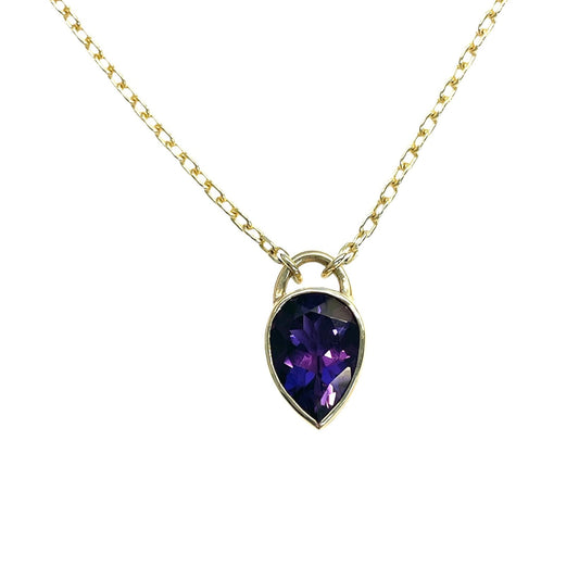 Pear Cut Amethyst Pendant Necklace