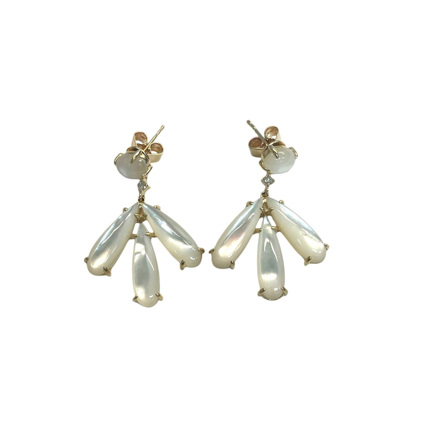 Diamond & Mother of Pearl Dangle Earrings