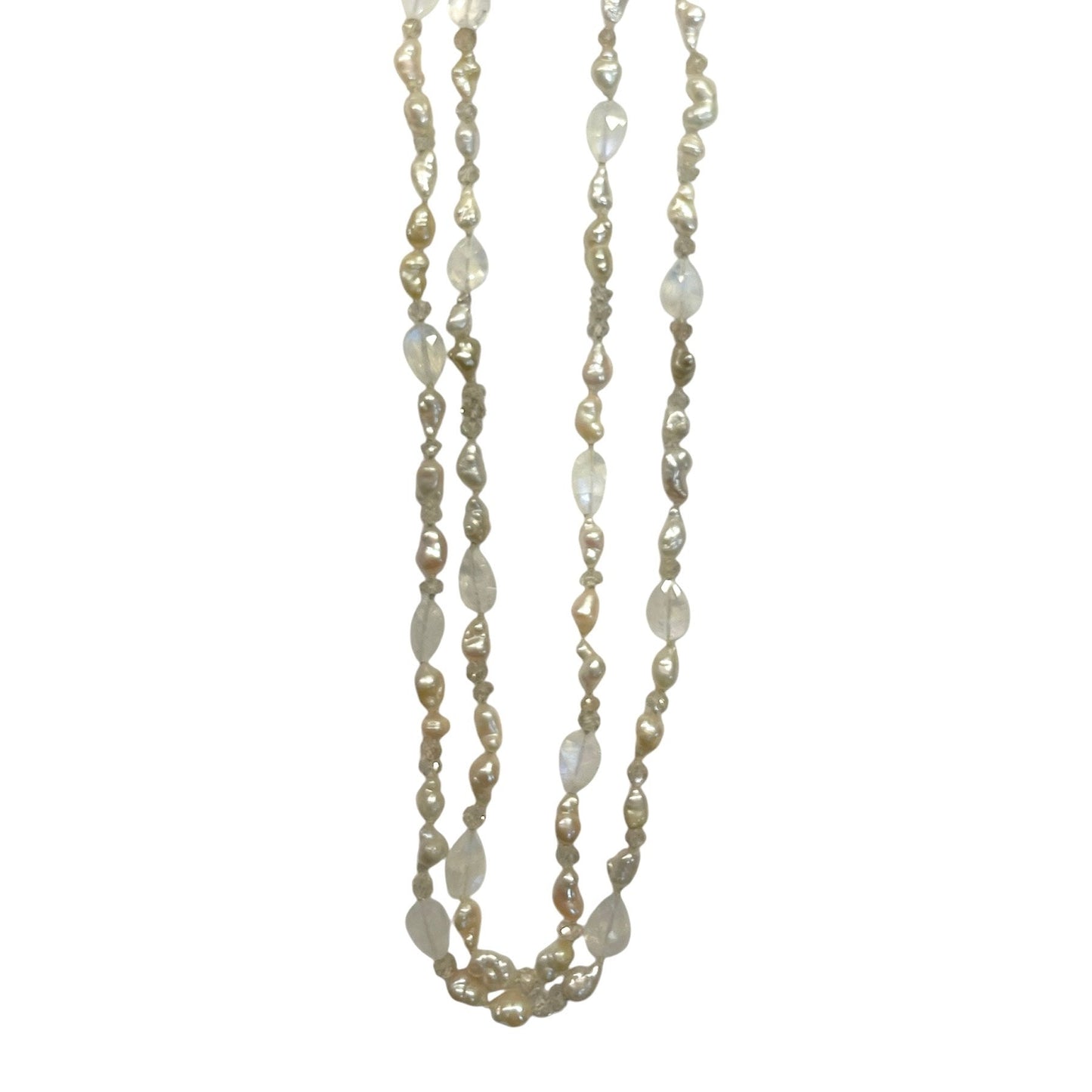 Pearl and Moonstone Bead Necklace