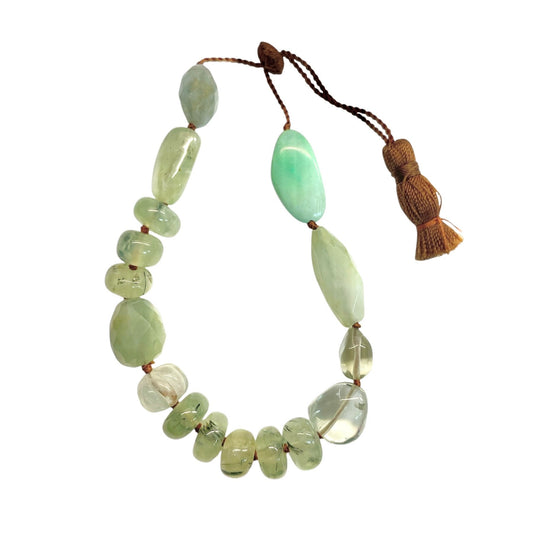 Prehnite & Turquoise Mix Gemstone Bracelet