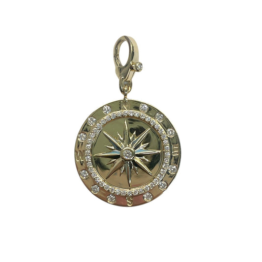 Gold and Diamond Compass Pendant