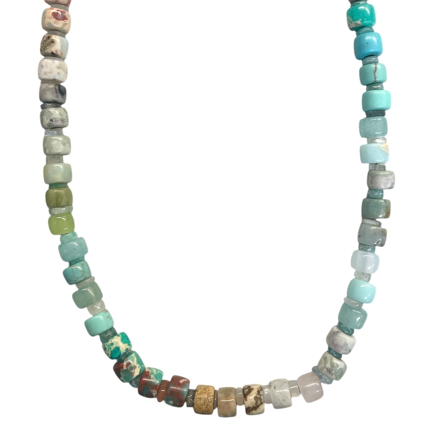 Mixed-Stone & Turquoise Trade Bead Necklace