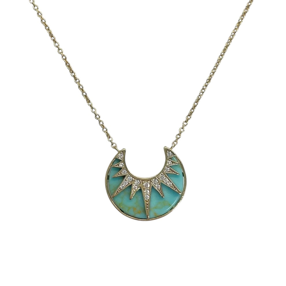 Turquoise Sunburst Pendant Necklace