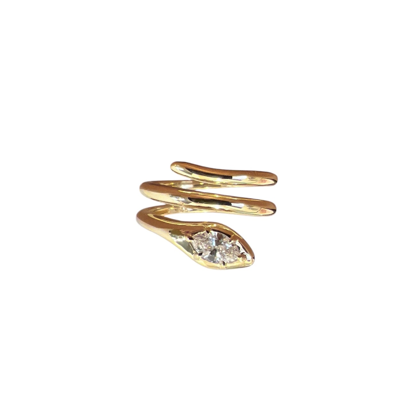 Snake Pinky Ring with Diamond Head