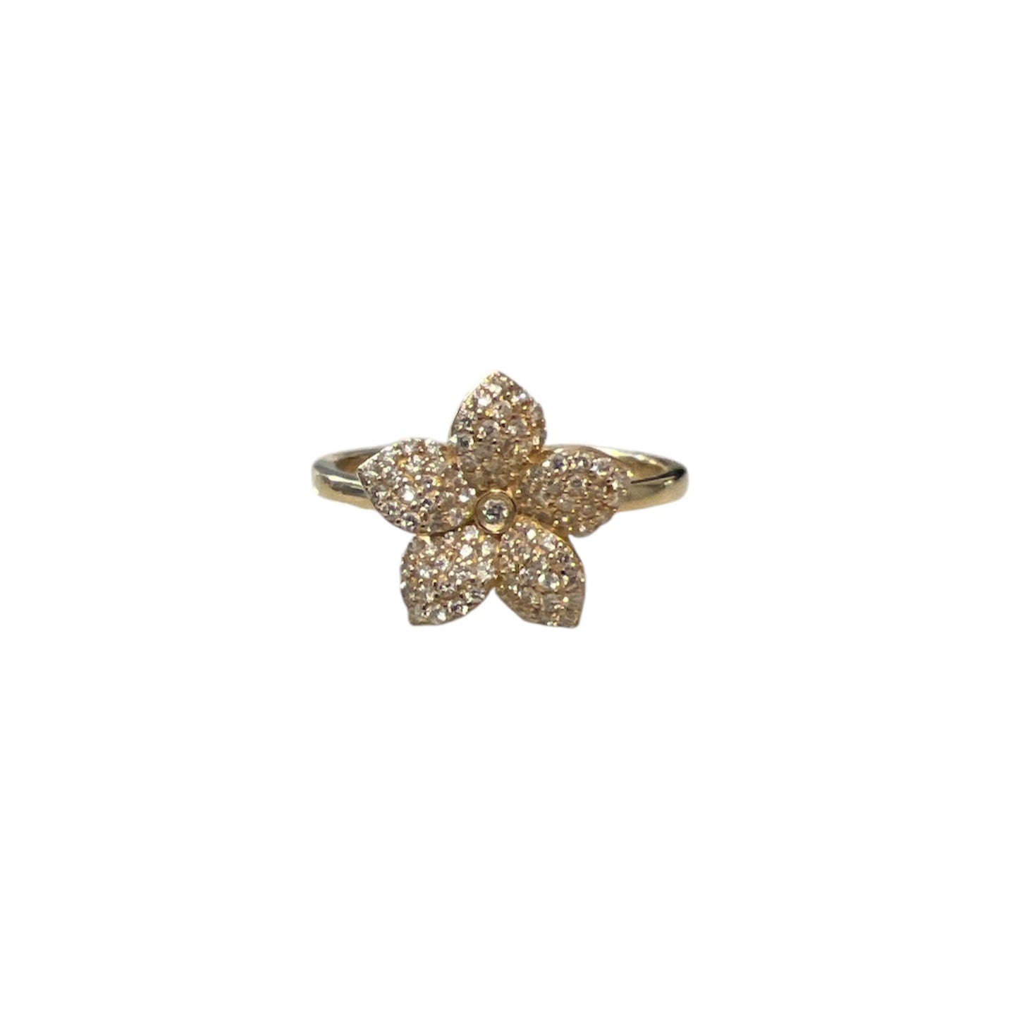 Pave Diamond Flower Ring