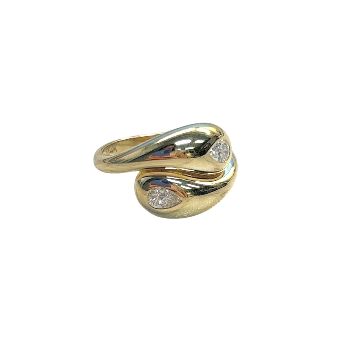 Diamond Crossover Pinky Ring