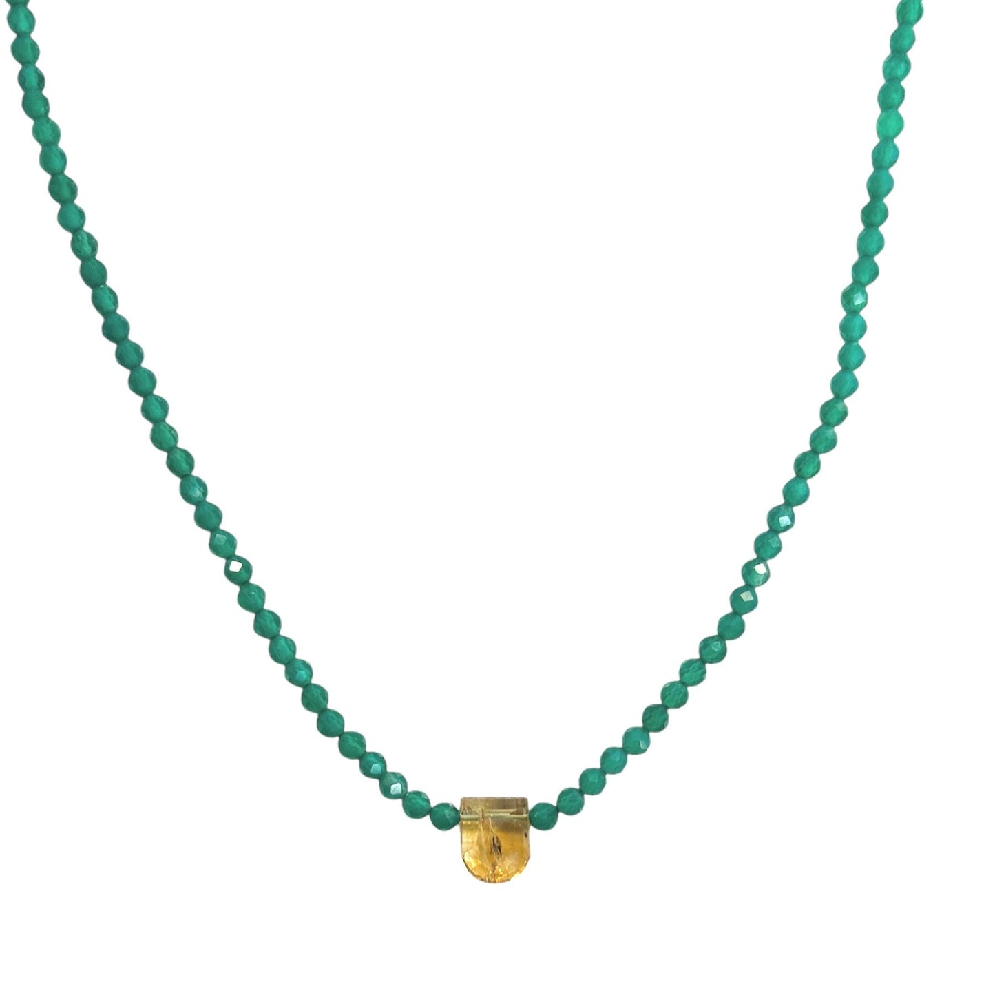 Green Onyx & Citrine Necklace